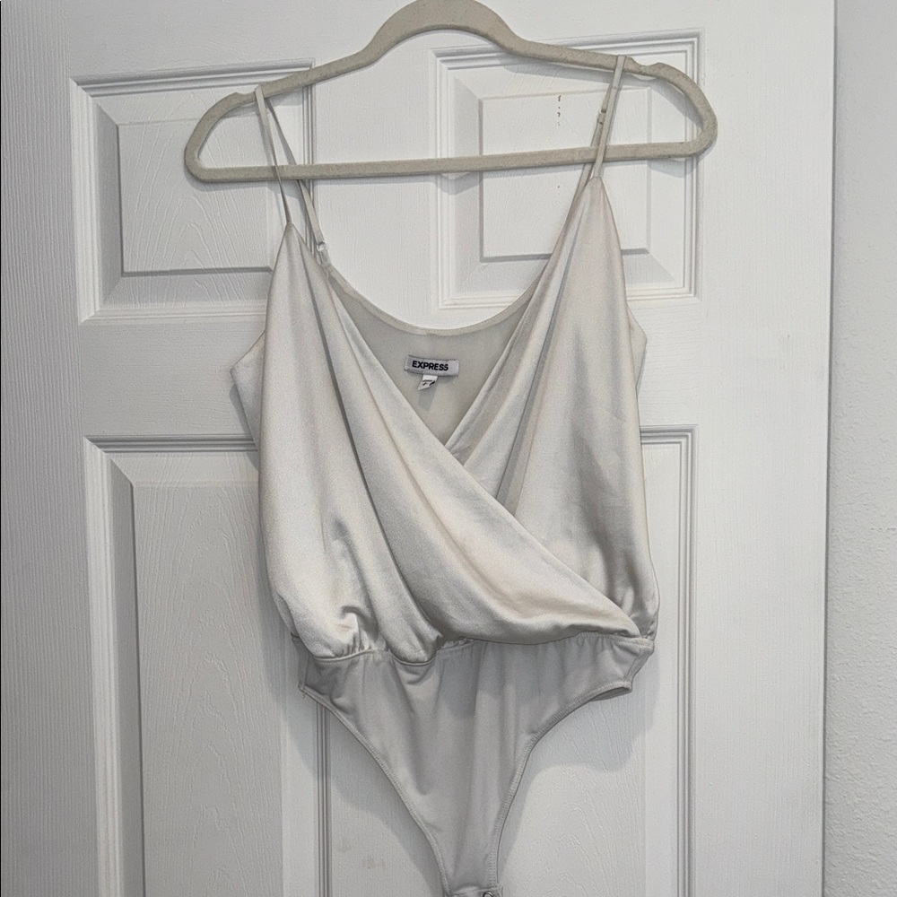 Express Cream Wrap Bodysuit